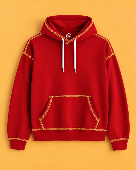 Scarlet Loom* Contrast Stitch Hoodie #4