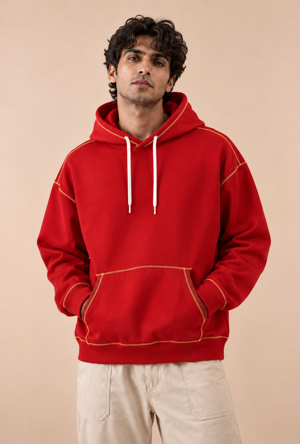 Scarlet Loom* Contrast Stitch Hoodie #4