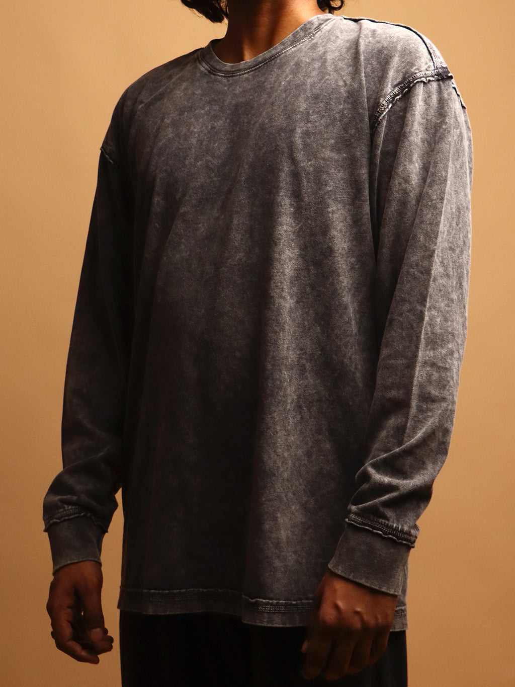 Faded Black * ACID WASH SWEATSHIRT #5