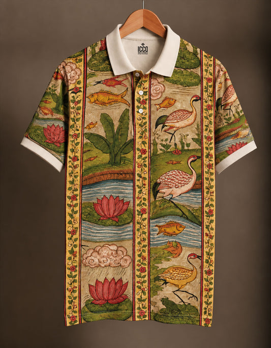 Sarovar Cotton Printed Polo Tee #14