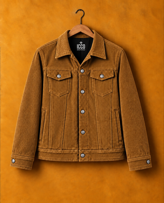 Terracotta* Corduroy Trucker Jacket#4