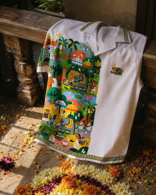 Chingam Palms - Cotton Printed Cuban Shirt #18